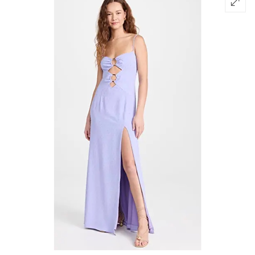 Rumer Flocked Maxi Dress Lavender Large Nwt